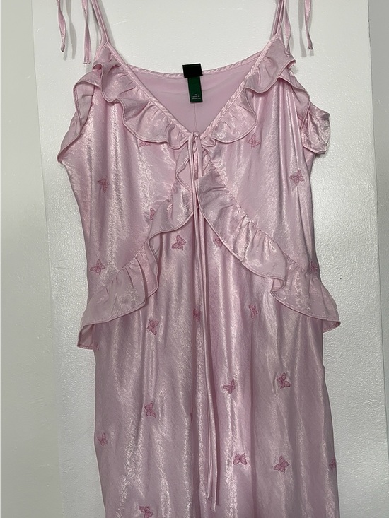 wild fable Dresses & Skirts - wild fable Pink Ruffle Butterfly Satin dress